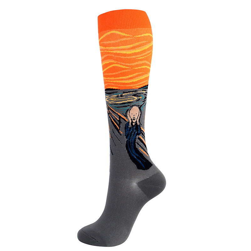 Chaussettes de Compression Artistiques – Confort & Style pour le Sport