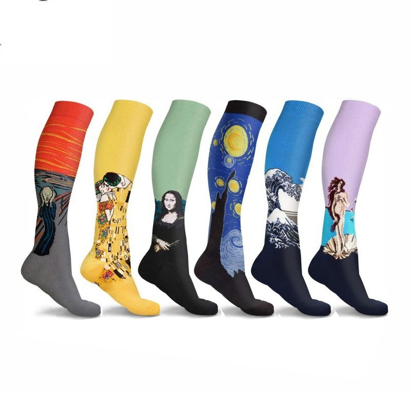 Chaussettes de Compression Artistiques – Confort & Style pour le Sport